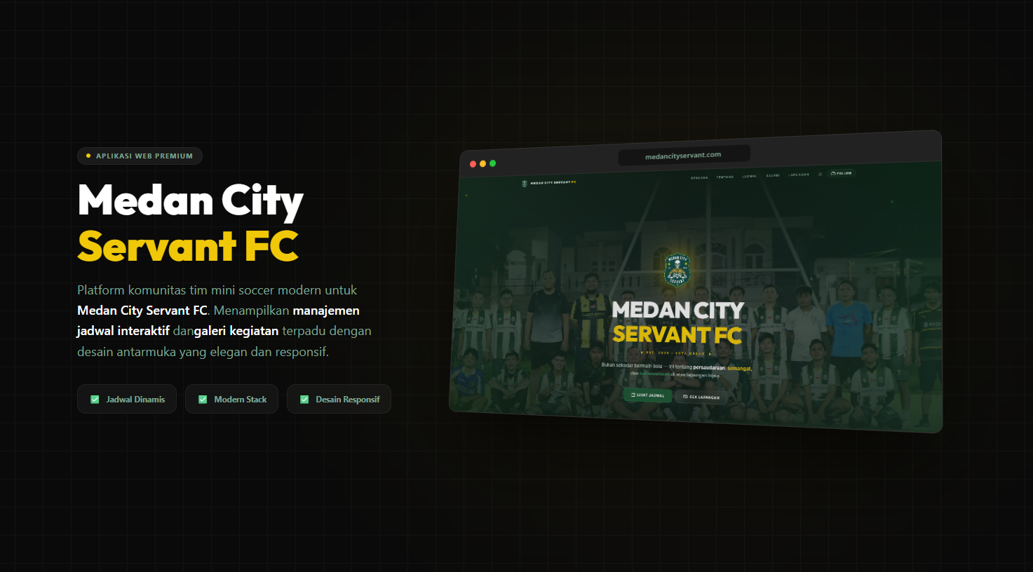 Medan City Servant FC - Football Community & Management Platform